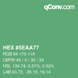 Color code: HEX #5EAA77 | qconv.com