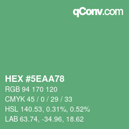 Color code: HEX #5EAA78 | qconv.com