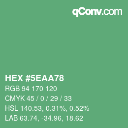 Color code: HEX #5EAA78 | qconv.com