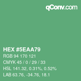 Color code: HEX #5EAA79 | qconv.com