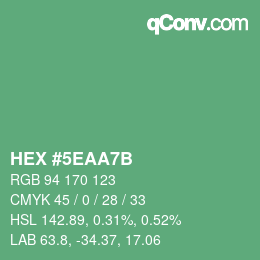 Farbcode: HEX #5EAA7B | qconv.com