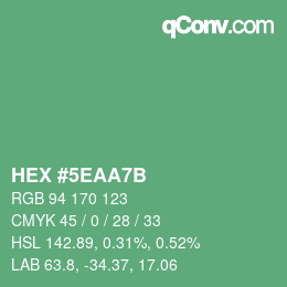 Color code: HEX #5EAA7B | qconv.com