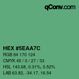 Color code: HEX #5EAA7C | qconv.com