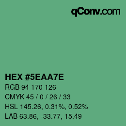 Código de color: HEX #5EAA7E | qconv.com