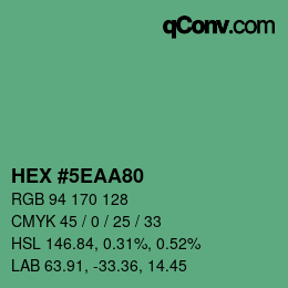 Color code: HEX #5EAA80 | qconv.com