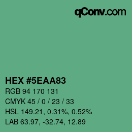 Color code: HEX #5EAA83 | qconv.com