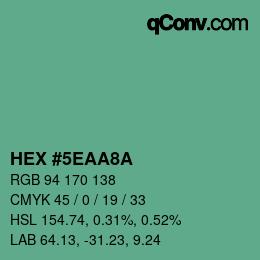 Color code: HEX #5EAA8A | qconv.com
