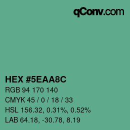 Código de color: HEX #5EAA8C | qconv.com