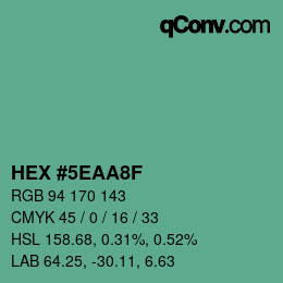 Color code: HEX #5EAA8F | qconv.com