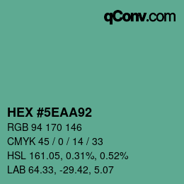 Color code: HEX #5EAA92 | qconv.com