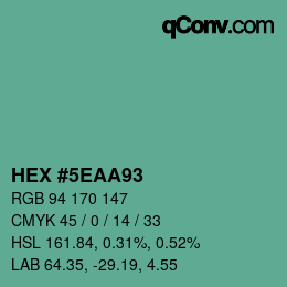 Color code: HEX #5EAA93 | qconv.com