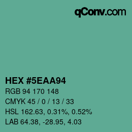 Color code: HEX #5EAA94 | qconv.com