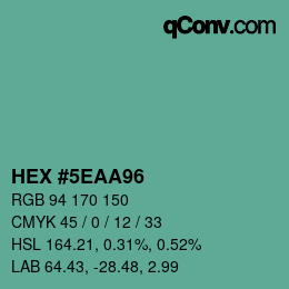 Color code: HEX #5EAA96 | qconv.com