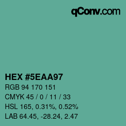 Color code: HEX #5EAA97 | qconv.com