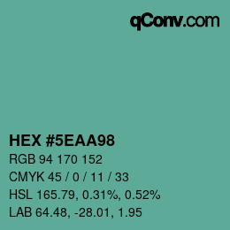 Color code: HEX #5EAA98 | qconv.com