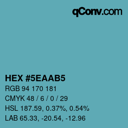 Color code: HEX #5EAAB5 | qconv.com