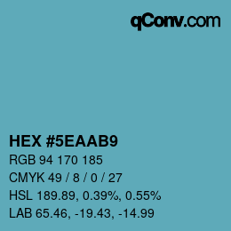 Color code: HEX #5EAAB9 | qconv.com