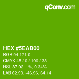 Color code: HEX #5EAB00 | qconv.com