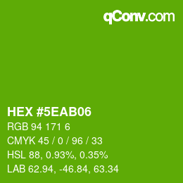 Farbcode: HEX #5EAB06 | qconv.com
