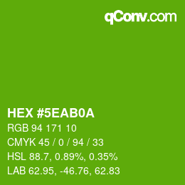 Color code: HEX #5EAB0A | qconv.com