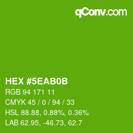 Color code: HEX #5EAB0B | qconv.com