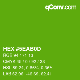 Color code: HEX #5EAB0D | qconv.com