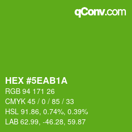 Color code: HEX #5EAB1A | qconv.com