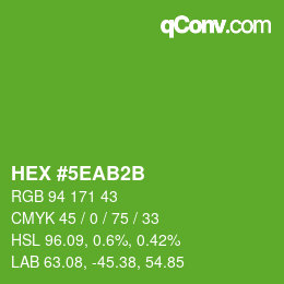 颜色代码: HEX #5EAB2B | qconv.com