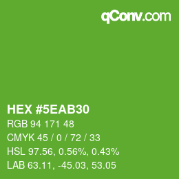 Color code: HEX #5EAB30 | qconv.com