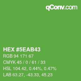 Color code: HEX #5EAB43 | qconv.com