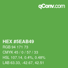 Color code: HEX #5EAB49 | qconv.com