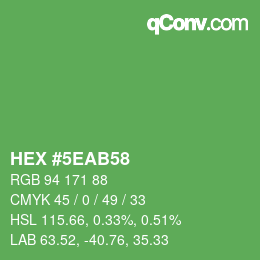 Color code: HEX #5EAB58 | qconv.com