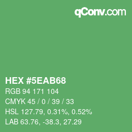 Color code: HEX #5EAB68 | qconv.com