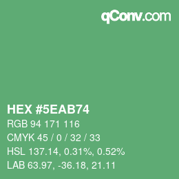 Color code: HEX #5EAB74 | qconv.com