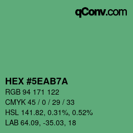 Color code: HEX #5EAB7A | qconv.com