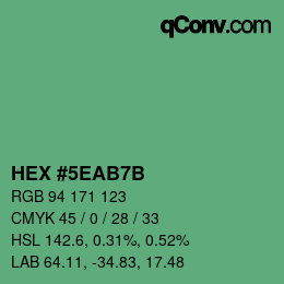 颜色代码: HEX #5EAB7B | qconv.com