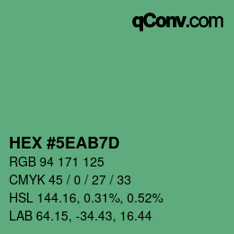 颜色代码: HEX #5EAB7D | qconv.com