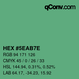 Code couleur: HEX #5EAB7E | qconv.com