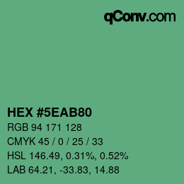 カラーコード: HEX #5EAB80 | qconv.com