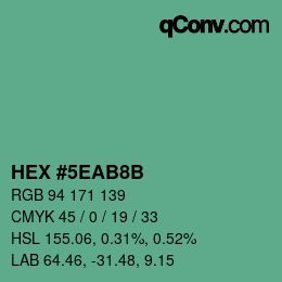 Color code: HEX #5EAB8B | qconv.com
