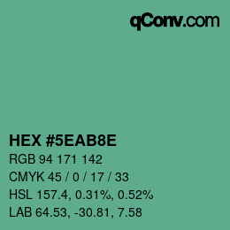 Color code: HEX #5EAB8E | qconv.com