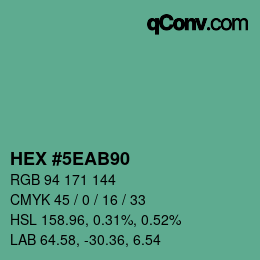 Color code: HEX #5EAB90 | qconv.com
