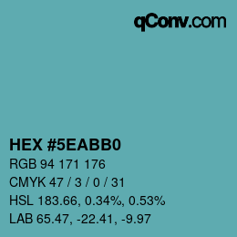 颜色代码: HEX #5EABB0 | qconv.com