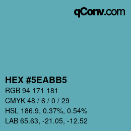 Color code: HEX #5EABB5 | qconv.com