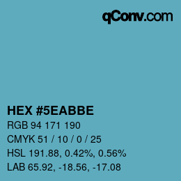 カラーコード: HEX #5EABBE | qconv.com