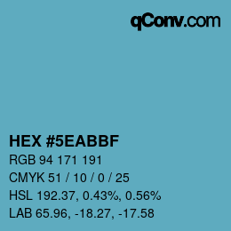 Color code: HEX #5EABBF | qconv.com