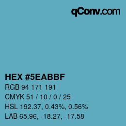 Code couleur: HEX #5EABBF | qconv.com