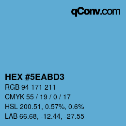 カラーコード: HEX #5EABD3 | qconv.com