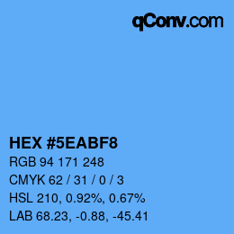 颜色代码: HEX #5EABF8 | qconv.com
