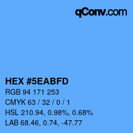 カラーコード: HEX #5EABFD | qconv.com